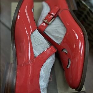 Clarks Red Patent Leather Flats